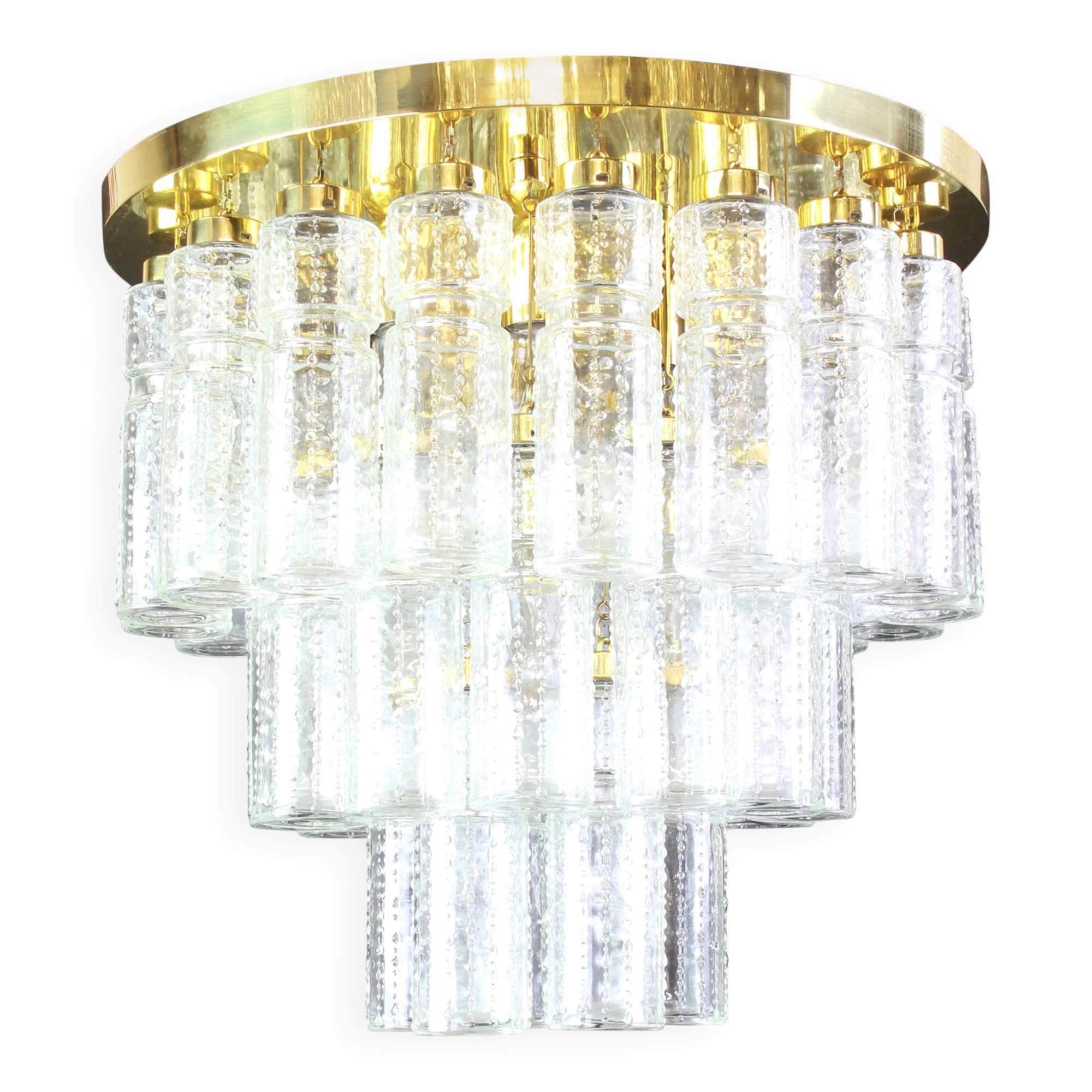 Large glass chandelier Limburg, Germany, 1960s