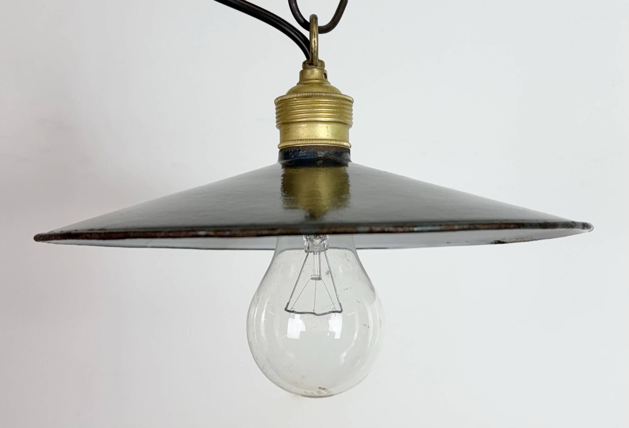 Industrial Dark Blue Enamel Light, 1930s