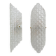 Pair of Clear Murano Glass Wall Sconces with Textured Relief