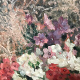 Bouquet de fleurs huile sur carton