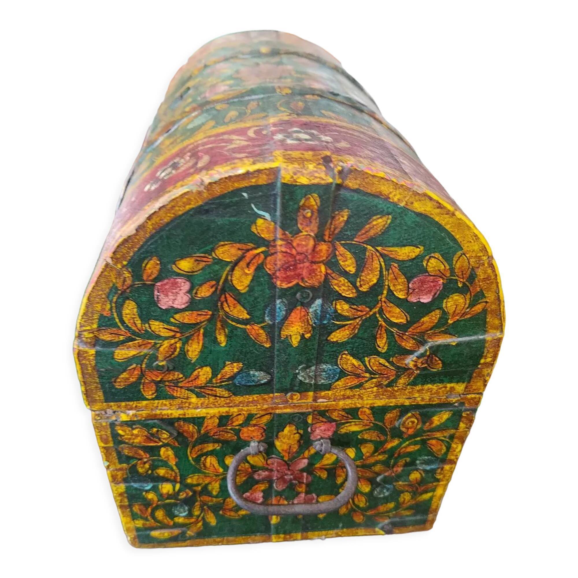 Indian wooden chest with wheels