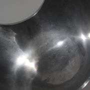 Polished Aluminum Asymmetric Contemporary Deep Bowl, Large