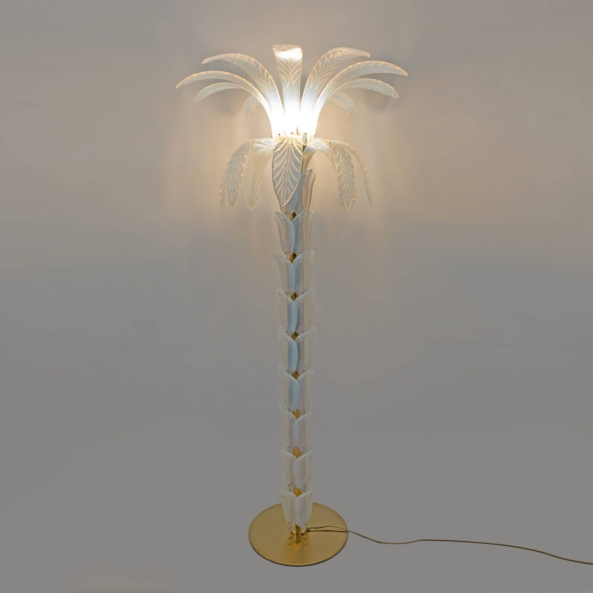 Iridescent Murano Glass Palm Tree Floor Lamp