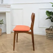 Scandinavian chair wood & vintage orange