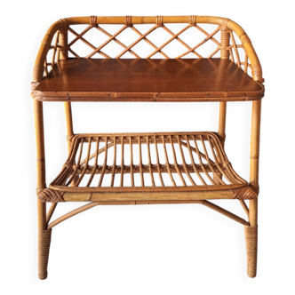 Vintage rattan bedside table