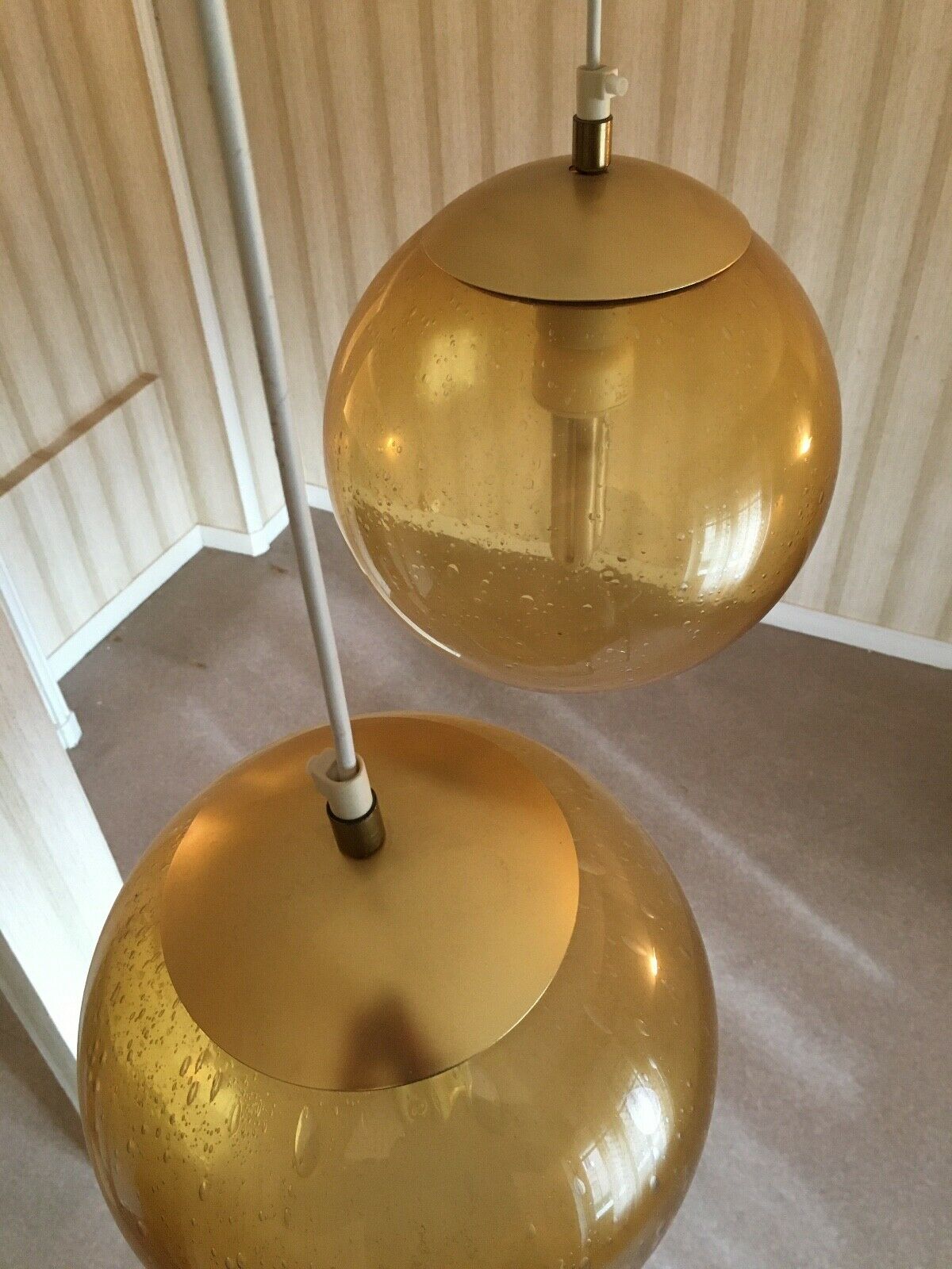 Suspension light ball vintage from Biot glassware