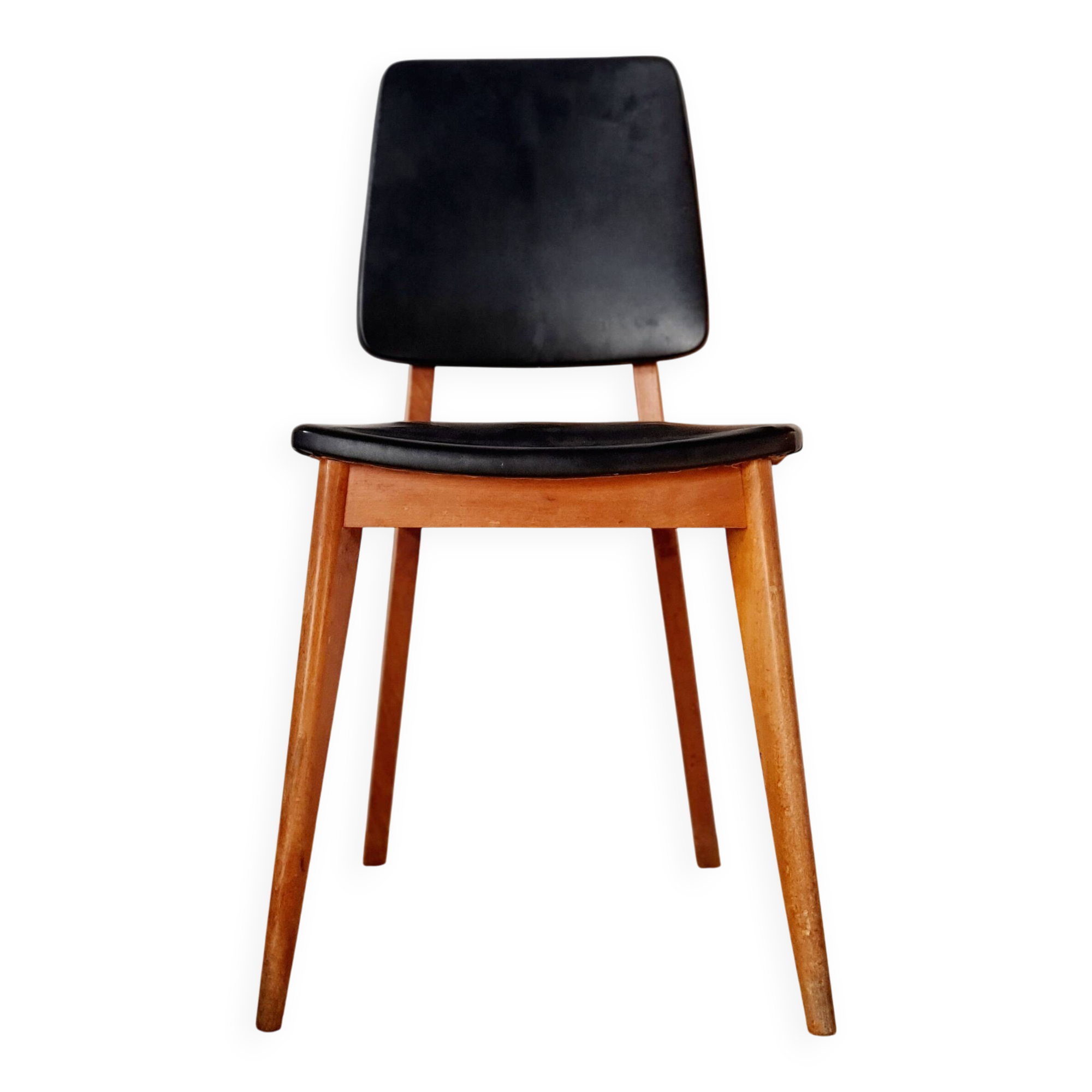 Vintage Scandinavian chair with compass legs.