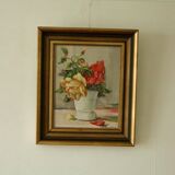 Original Swedish oil on panel – "Still Life: Vase of Roses"