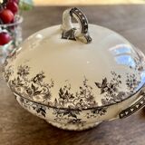 Antique ironstone soup tureen, Aplhand model from Sarreguemines