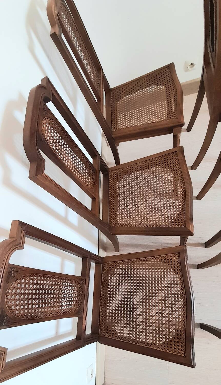 6 Louis 16 fluted pearwood chairs