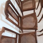 6 chaise cannelé essence poirier Louis 16