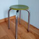 Tabouret métal chromé et bois