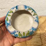 Cendrier en céramique fleurs bleues