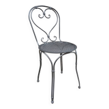 Chaise en fer forgé gris foncé