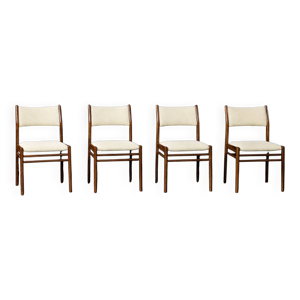 Chaises en teck et tissu - beige