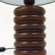 Mid-century table or accent lamp, turned wooden base, Sweden, 1970s