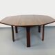 Vintage brutalist hexagonal dining table made of oak from the 1950s.