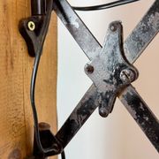 Industrial Black Enamel Scissor Wall Lamp, 1950s
