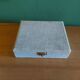 Box of 12 dessert forks in silver metal