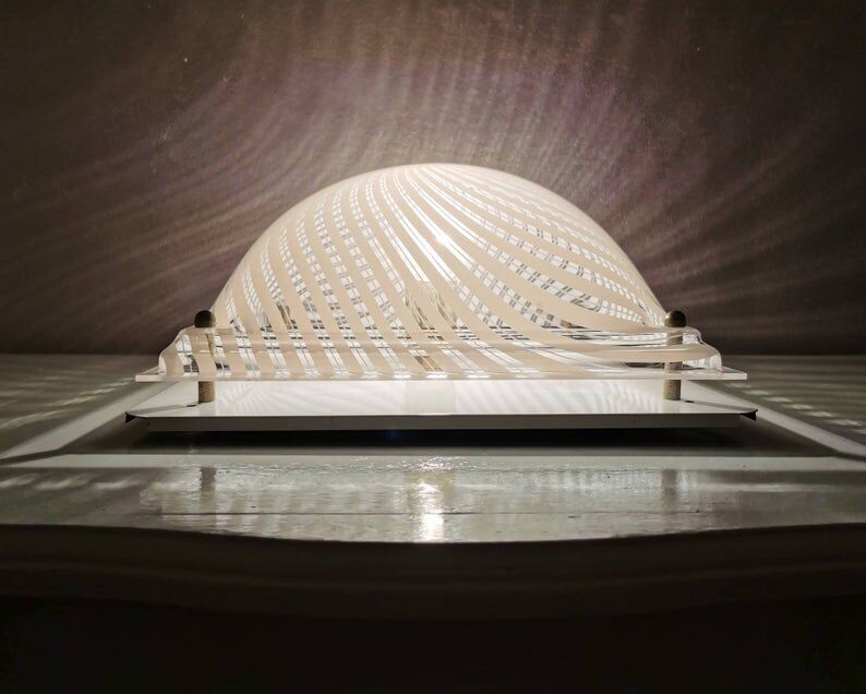 Massive Belgium 80s vintage square light