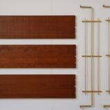 String shelf in teak and gold metal