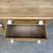 Antique English two-body buffet in solid pine (renovated)