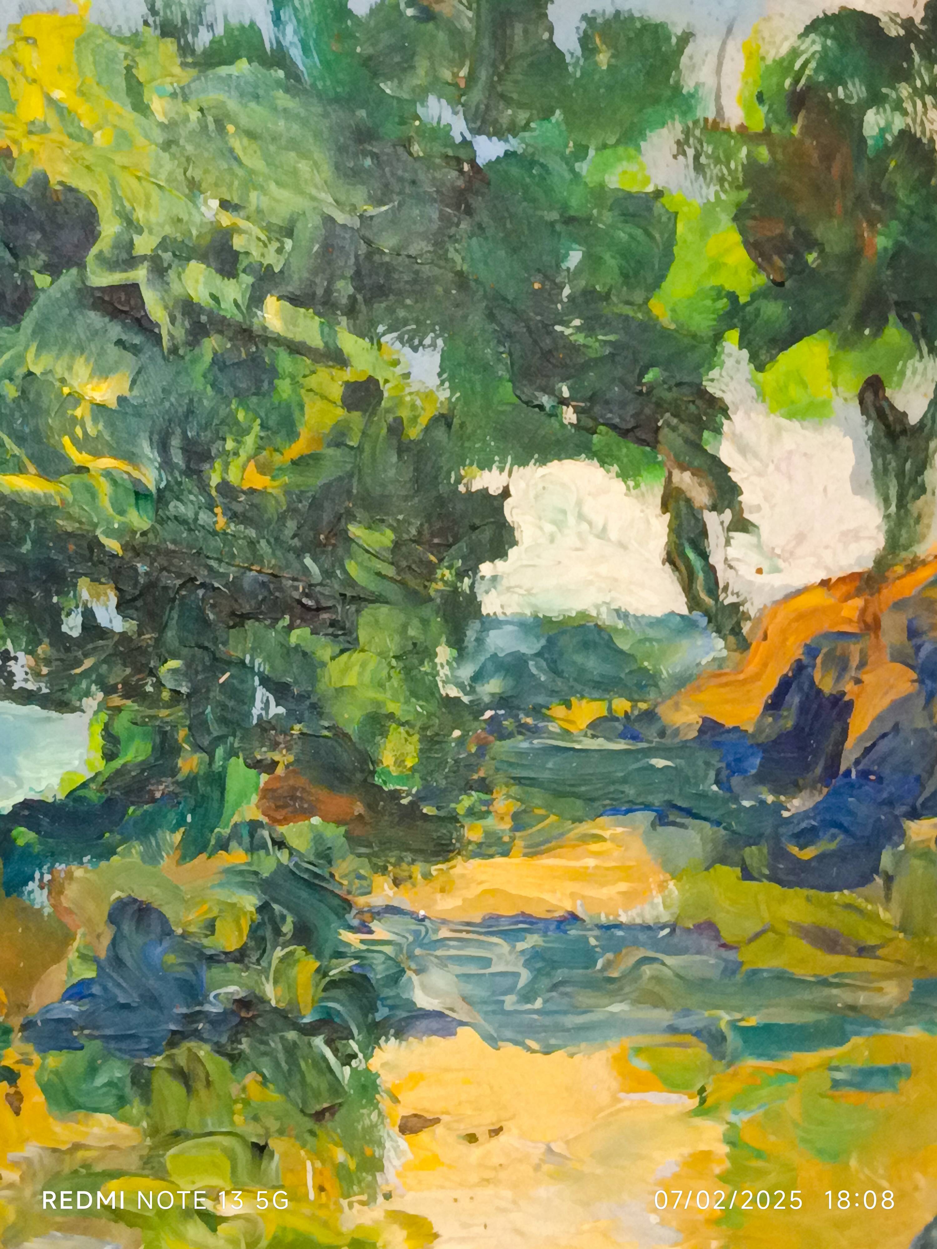 oil on panel by the Italian painter Mietta Benassi, 1950s/1960s