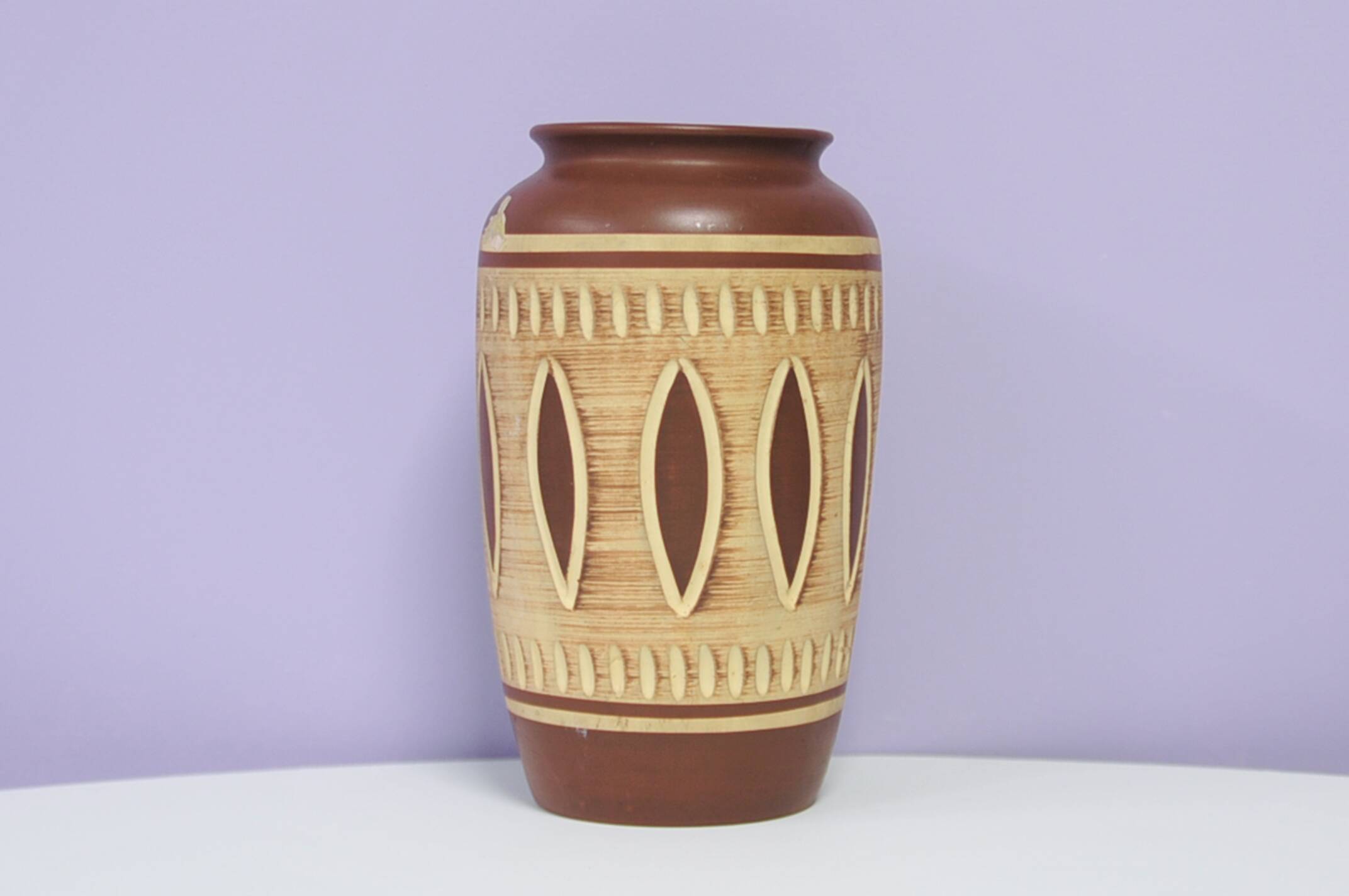 Brown & beige West Germany vase