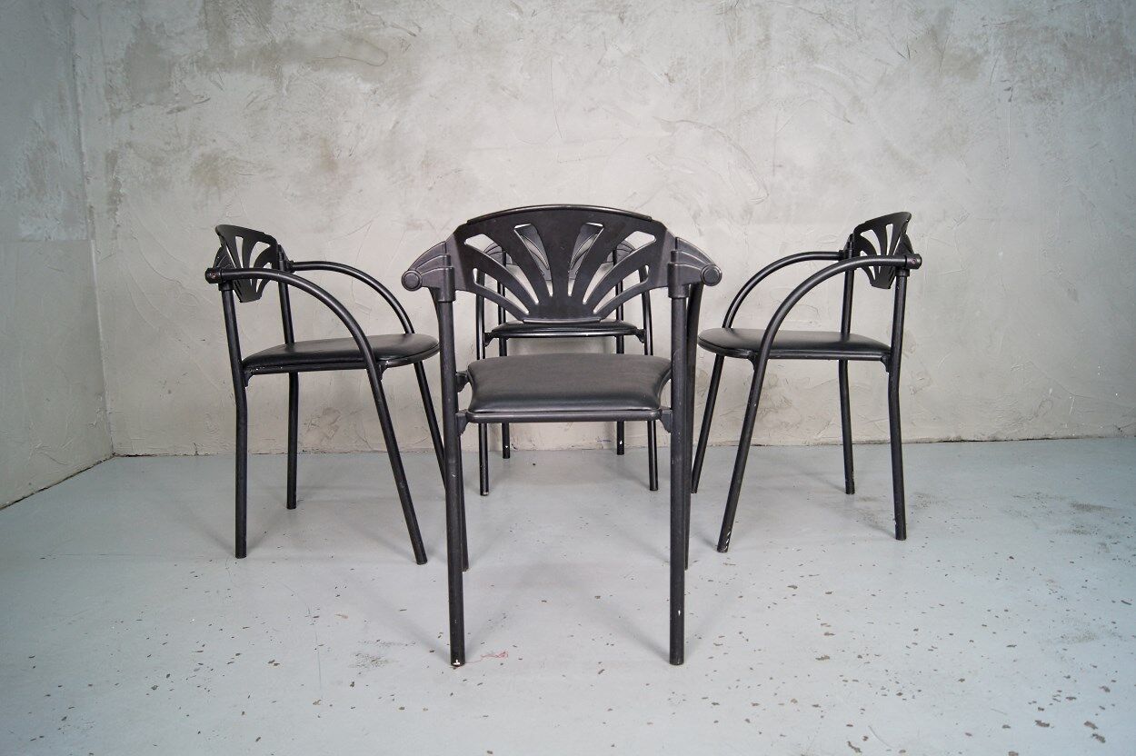 Italian Alisea armchairs by Lisa Bross for Studio Simonetti, 1980s, Set of 4