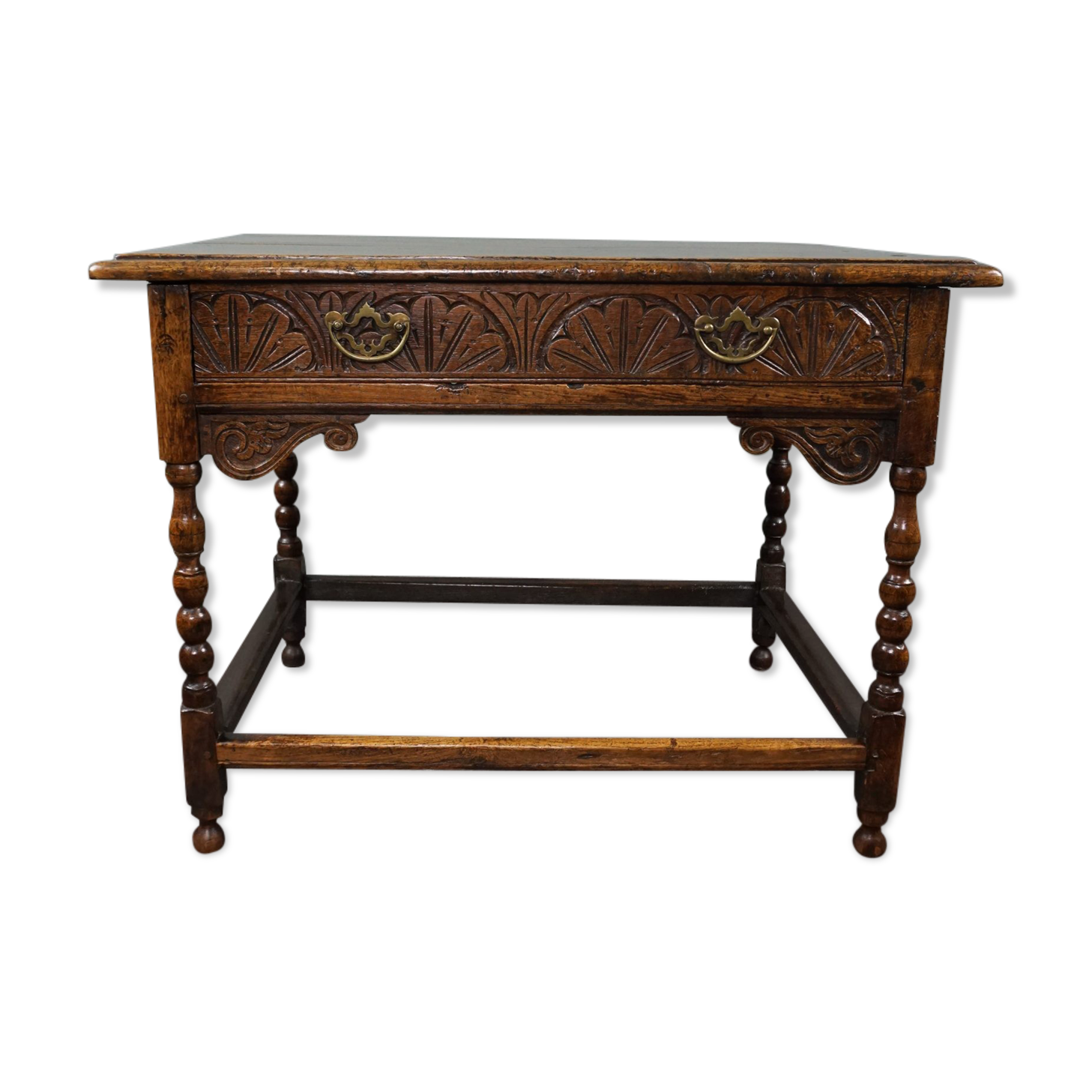 Carved antique English side table