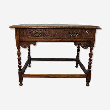 Carved antique English side table