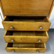 Vintage oak secretary – 1940s/1950s – 3 drawers