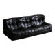 Kashima three seater sofa in black leather by Michel Ducaroy for Ligne Roset, 1970s