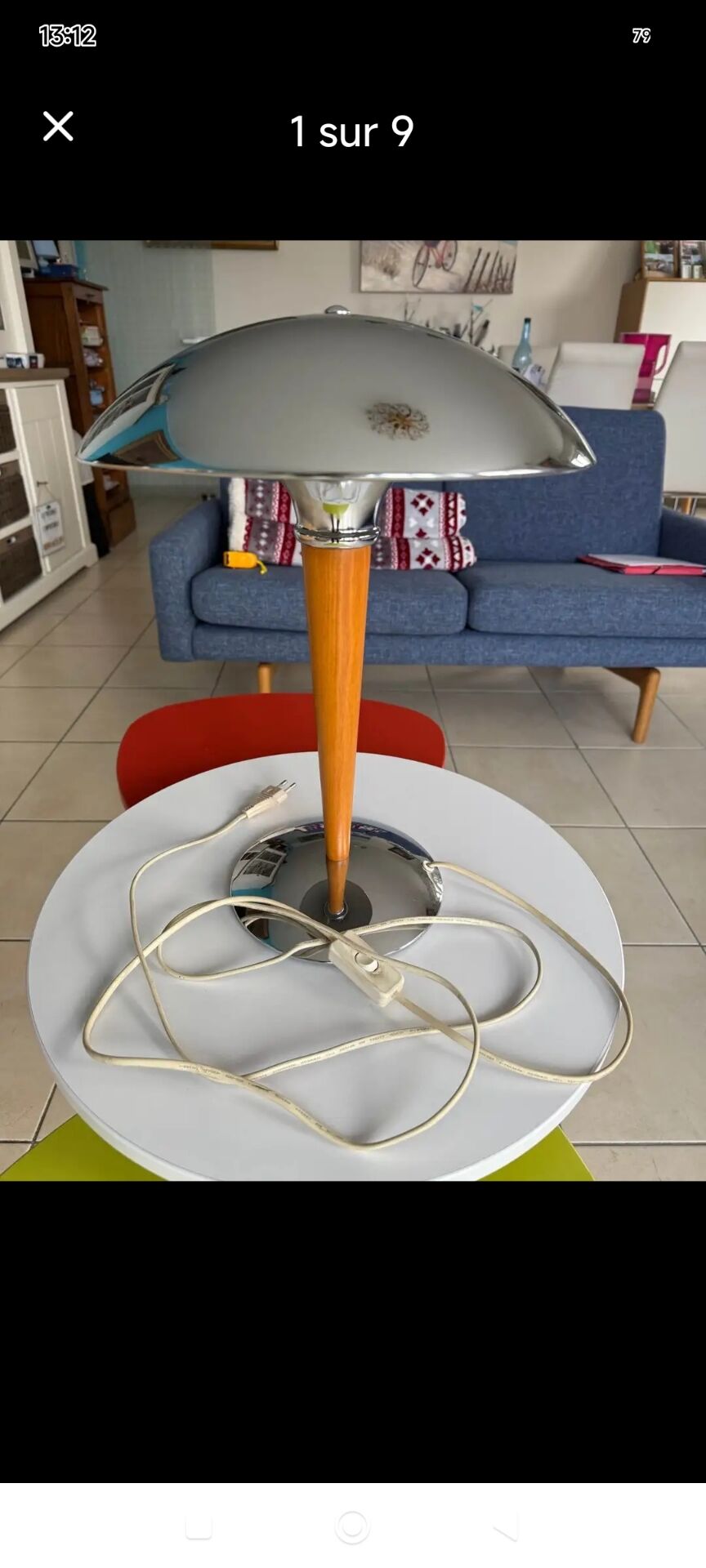 Desk lamp paquebot champignon titan lighting co 1980 chrome