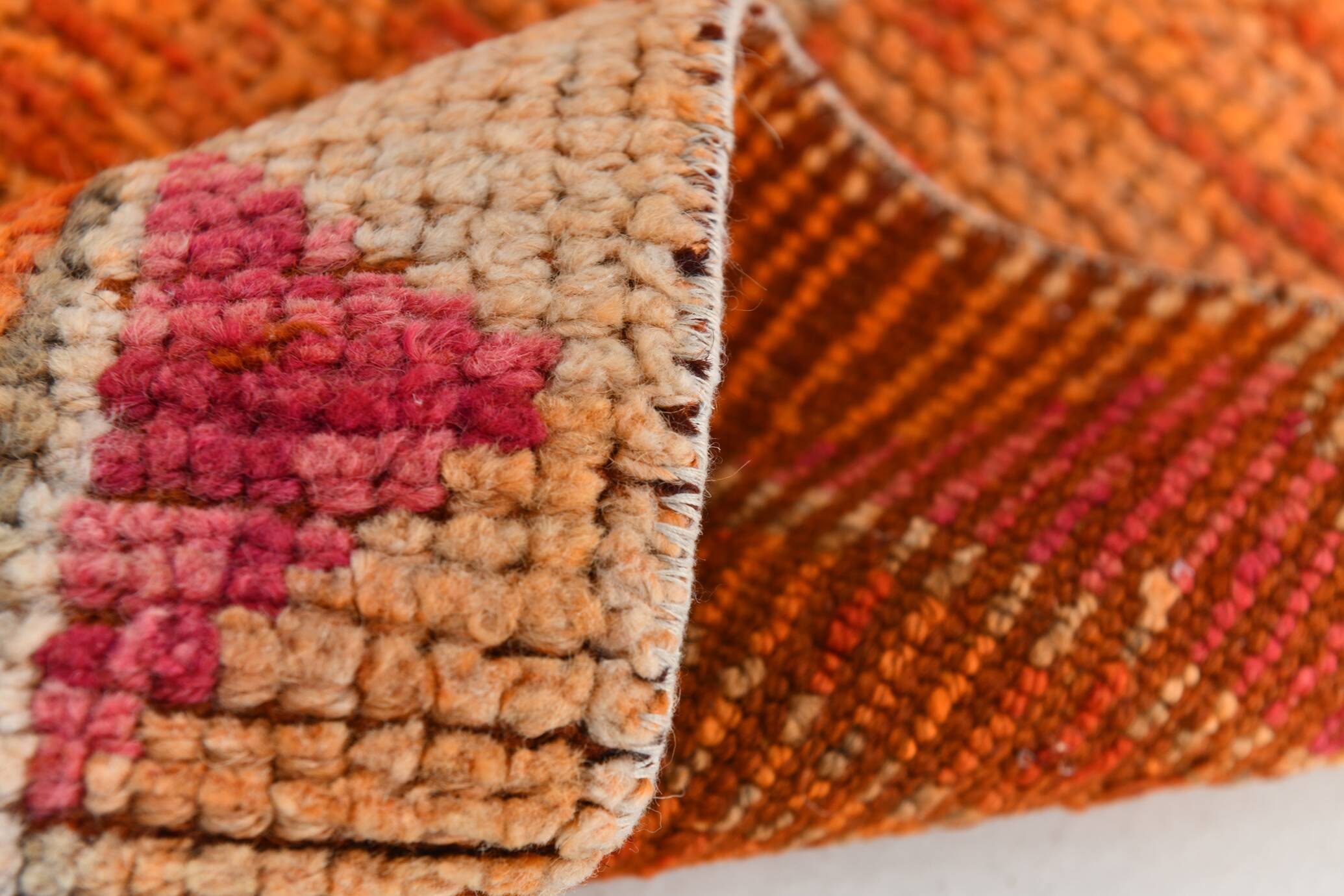 3x10 Burnt Orange Turkish Handmade Wool Runner Rug, 85x318 Cm