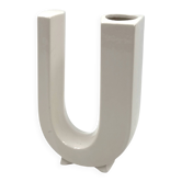 Vase solifleur en forme de lettre U de l'ère spatiale, Marcel Radureau France 1970
