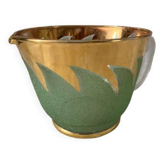 Green granite glass pitcher