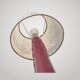 Vintage 1950s table lamp in black leather & burgundy 50s dlg Jacques Adnet r