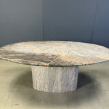 Vintage oval granite dining table, 1970s