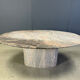 Vintage oval granite dining table, 1970s