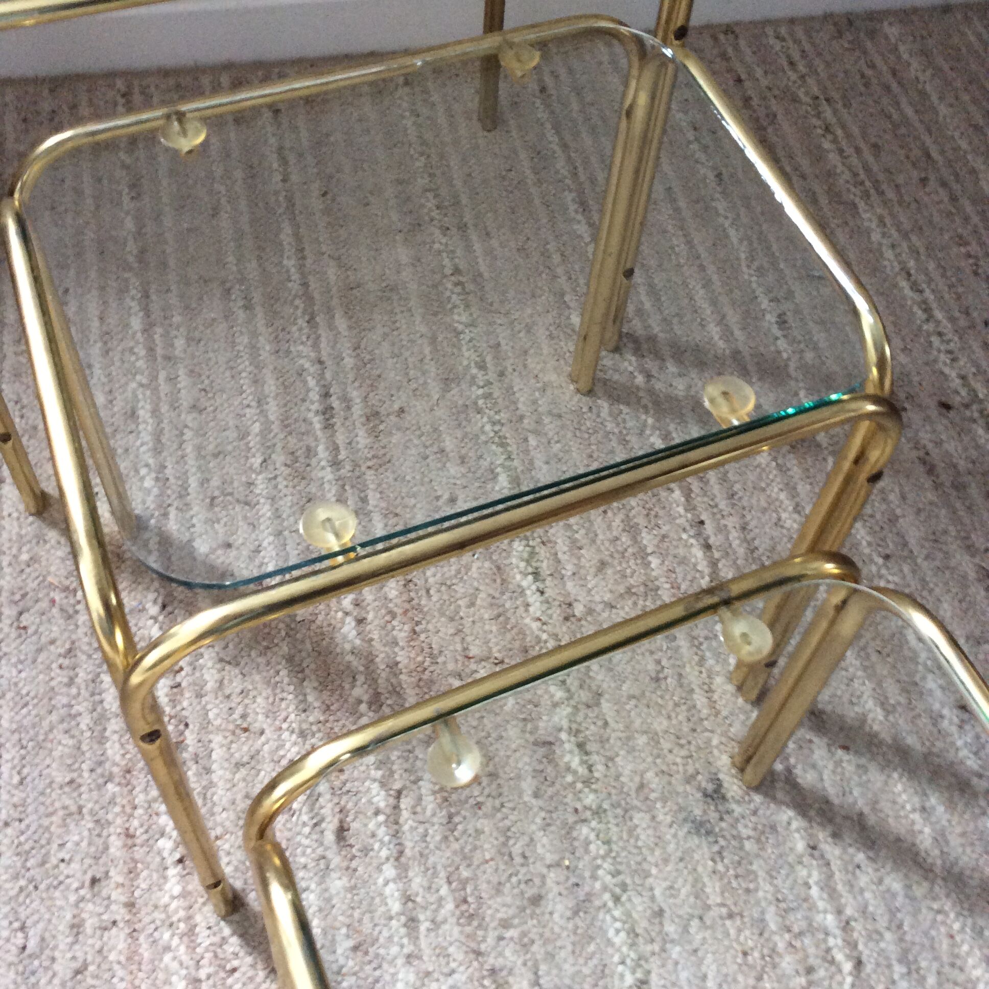 Series of 3 pull-out tables from the 70s