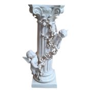 Elegante Colonna con Angeli in Ceramica – Stile Neo-Barocco (Anni '80)