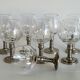 Series of eight crystal wine glasses with tin foot 95° 350 ml