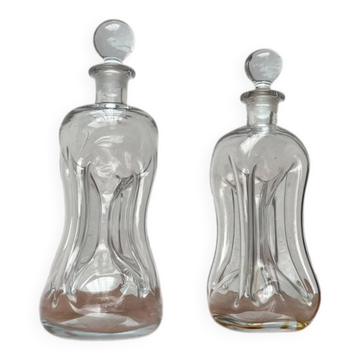 Bouteilles Vintage Danoises Kluk Kluk en Verre de Holmegaard, Années 1970, Lot de 2