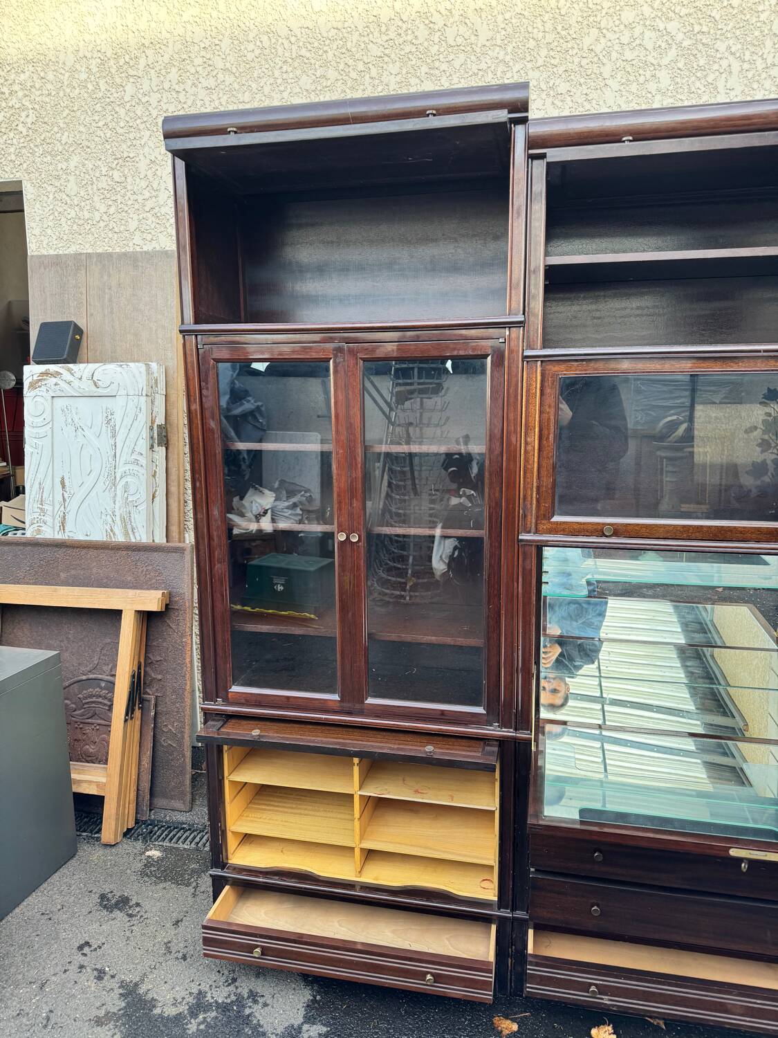 Modular library MD design 1975 mahogany