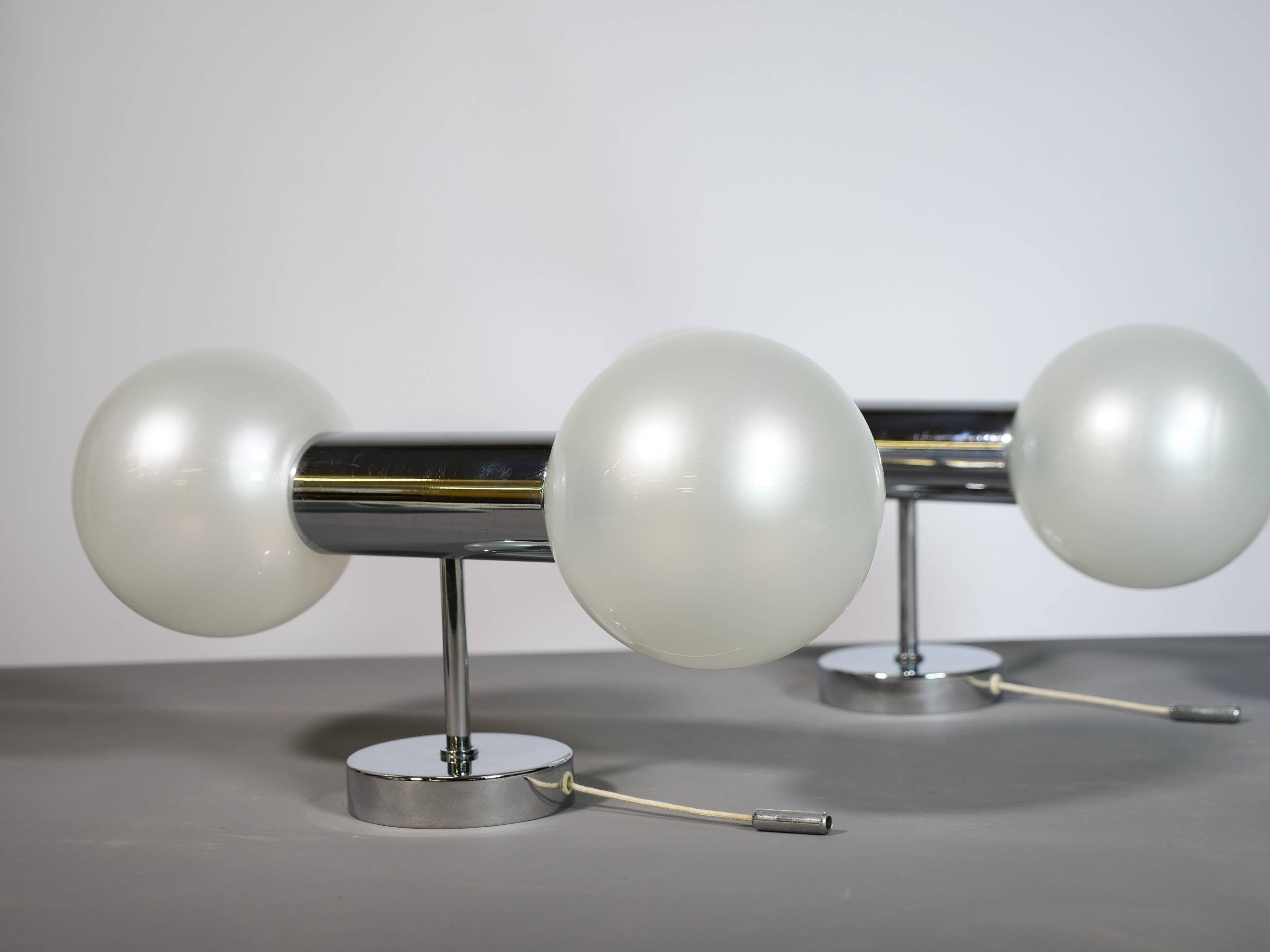 Space Age Wall Lights in Chrome by Motoko Ishii for Staff, 1970s