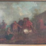 Animated landscape oil on canvas Italian School late eighteenth