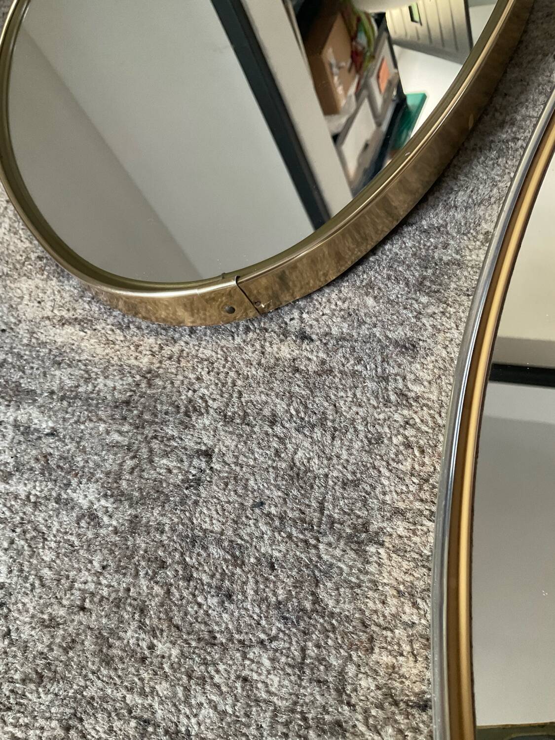 Pair of vintage free-form mirrors from the 60s and 70s