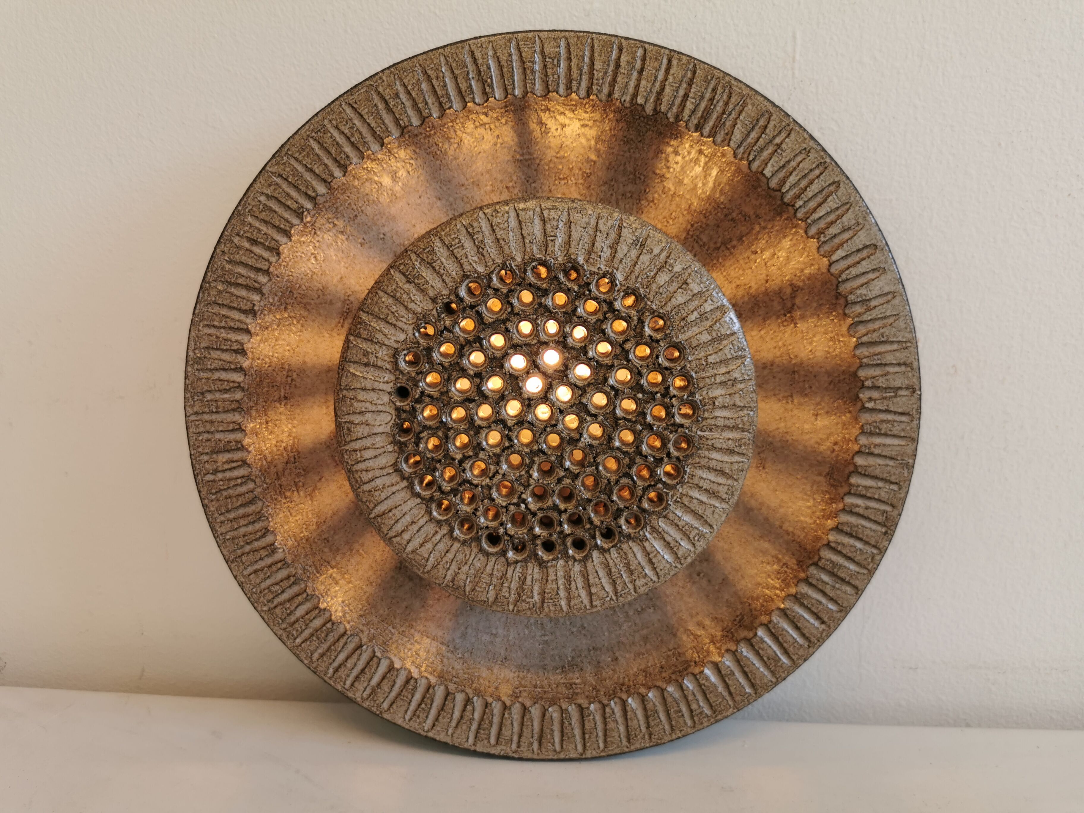 Ceramic wall lamp, from Løvemose Ceramics Denmark 1960s