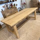 Renovated solid oak farmhouse table with 2 drawers